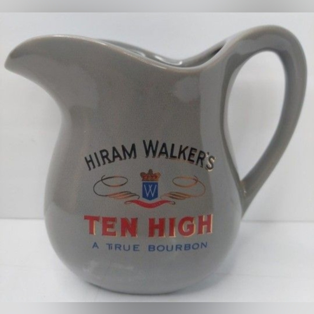 Vintage Hiram Walker's Bourbon Pitcher Advertising Barware USA